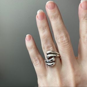 NEIMAN MARCUS Sterling Silver Bypass Modern Ring 6
